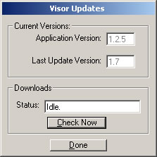 Web Visor Updates page